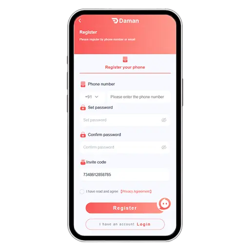 N8 Gaming APK Registration Screen 1